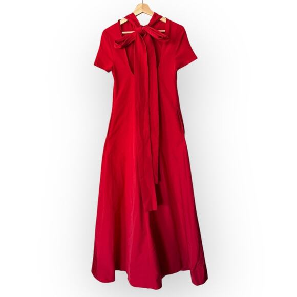 STAUD Ilana Back Bow Maxi Dress Size XS - Picture 7 of 13